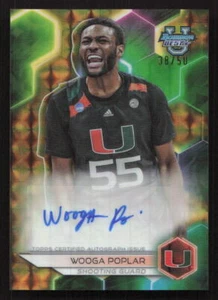 2023-24 Bowman University Best Wooga Poplar Auto Geometric Gold Refractor #/50 - Picture 1 of 2