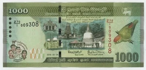 Sri Lanka 1000 Rupien 4-2-2018 Pick 130 UNC unzirkulierte Banknotenersatz - Bild 1 von 2