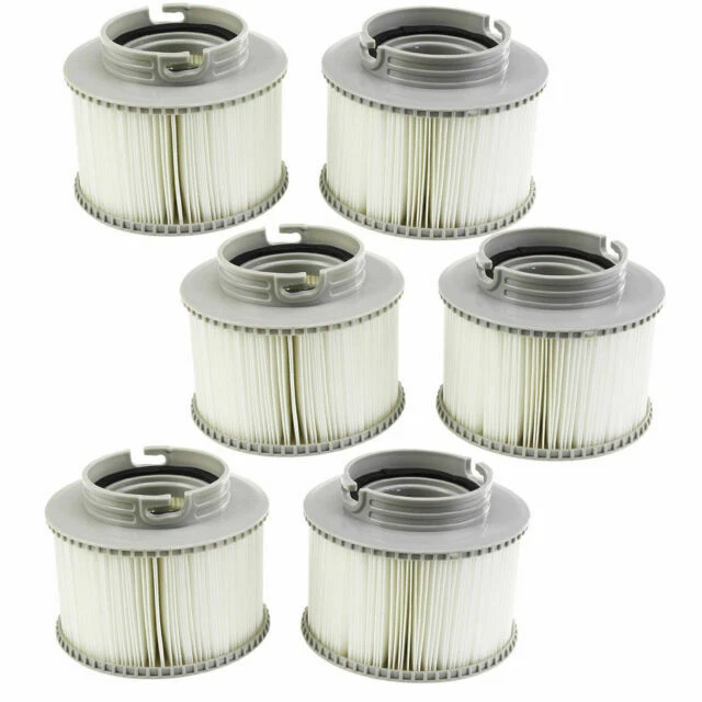 Qualtex Hot Tub Filter Cartridges for Inflateable Spa Pools - 6 Pack