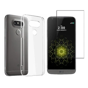 LG G5 TPU Silikon Silm Schutz Hülle Cover Bumper Case Etui Tasche + Glasfolie - Picture 1 of 9