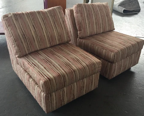 Pair of Vintage Slipper Chairs Cover