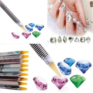 Art Gem Crystal Picker Pick Up Rhinestones 2X Resin Tool Wax Pen Pencil Nail - Picture 1 of 10