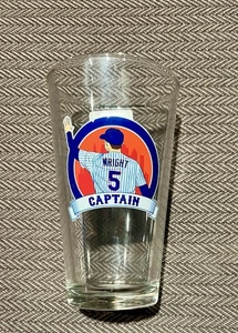NY METS DAVID WRIGHT PINT GLASS #5 RETIREMENT NUMBER 7/19/2025 CITI FIELD BEER - Photo 1 sur 2