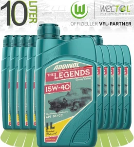 10 x 1 Liter (10L) Addinol Legends 15W-40 Motoröl für Oldtimer API SF CC  - Bild 1 von 1