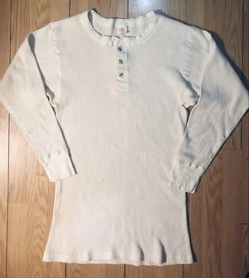 Camisa Henley De Colección JE Morgan Junior D. Punto Waffle Talla Grande M Blanca Hecha en EE. UU. Foto 1 de 4