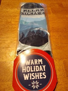 Warme Holiday Wishes Socken - blau Relax Recharge Refresh Repeat Damen 6-9 - Bild 1 von 7