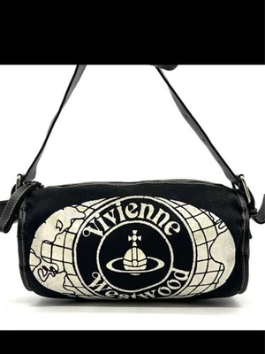 Vivienne Westwood Globe Orb Canvas Leather Shoulder Bag Rare #EK ZEA - Image 1 of 4
