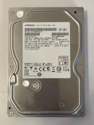 HITACHI HCS5C1050CLA382 - 500GB Sata, Hard Drive - Image 1 of 3