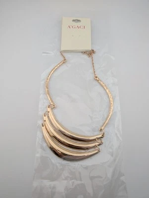 Collar A'GACI llamativo tono dorado metal joyería de moda cuello grueso nuevo Foto 1 de 2