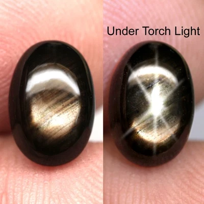 5,19 quilates Zafiro estrella sin calefacción 6 rayos oro-negro cabujón ovalado Tailandia ¡Increíble! Foto 1 de 4