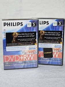 10 x Philips DVD+RW 4.7GB Disc 120Min 4x Speed Jewel Case Rewritable Blank Discs - Afbeelding 1 van 7