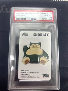 Snorlax #143 Pokemon Trading Card Game Mini KFC 1998 Nintendo WOTC PSA 10 G25904 - Picture 1 of 2