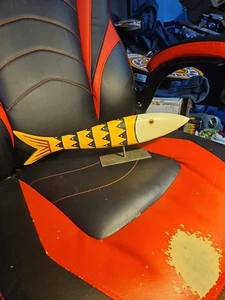 Vintage Handpainted Wooden Fish Figurine Made In Philippines 16 1/2 Inch - Picture 1 of 4