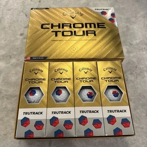 Callaway Chrome Tour Tru Track Golf Balls (White/Blue/Red, 12pk) 1dz 2024 NEW - Picture 1 of 3