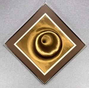 Vintage Optical Illusionary Art Manifestations Inc 18x18 “Time Tunnel” Gold Foil - Picture 1 of 14