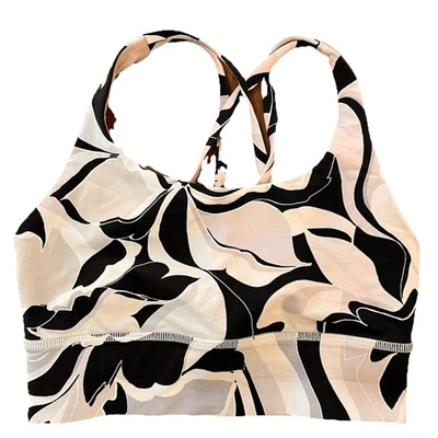 Energy Longline Sports Bra Abstract Print Strappy Back Sz 4 Lululemon Gym Casual - Image 1 of 4