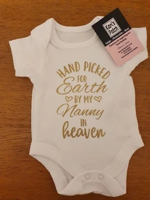 KARI'S PATCH Personalised Baby Bodysuit – "Handpicked by my [Name] in Heaven" – Memorial Gift