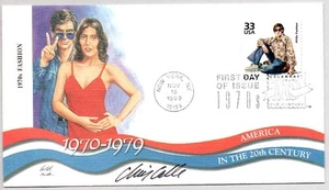 #3189k 1970'S FASHION TRENDS CELEBRATE THE 70'S, FDC ARTIST CHRIS CALLE SIGNED - Picture 1 of 1