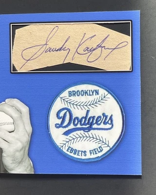 Sandy Koufax Custom Cut Autograph Card Vintage Signed Dodgers HOF - Image 1 of 4