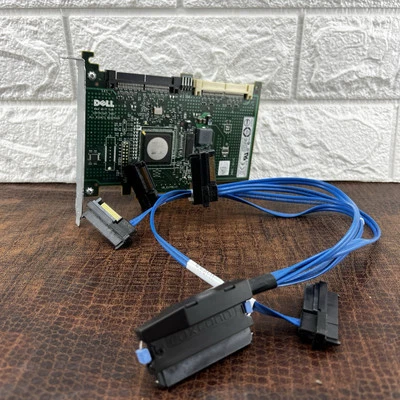 DELL POWEREDGE 0JW063 - E2K-UCS-61 B SAS RAID Controller Card w/SAS SATA Cable - Image 1 of 4