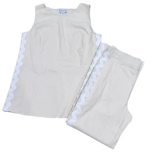 Stacy London Pant Set Sleeveless Top Stretch Blend Small Retail $205 - Picture 1 of 14
