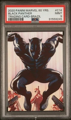 Tarjeta coleccionable Panini Marvel 80 Years Black Panther #C14 2020 Brasil PSA 9 Foto 1 de 3