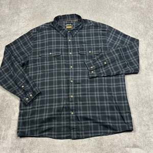Orvis Shirt Mens 2XL Active Fit Flannel Button Down Wool Blend Lightweight Black - Picture 1 of 9