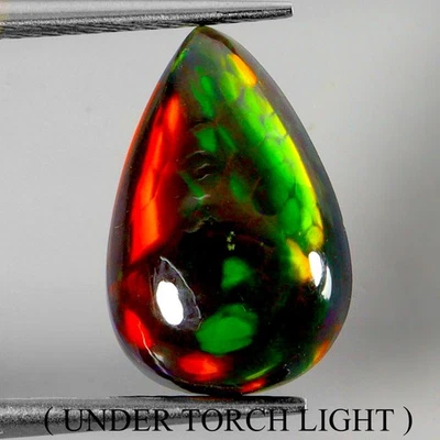 Pera Natural AAA Floral Flash Juego de Color Ópalo Negro 4.41ct 16x10mm Piedra Preciosa Foto 1 de 4