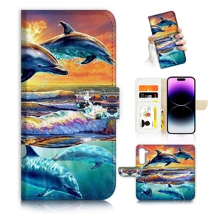 ( For Samsung S24 FE ) Wallet Flip Case Cover AH26298 Dolphin - Photo 1 sur 7
