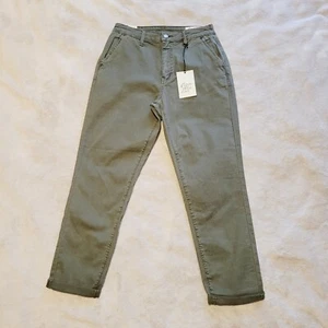 Pantalones al tobillo Cosmic Blue Love con puños para mujer talla 29 verde oliva puntada fija nuevos con etiquetas - Imagen 1 de 17