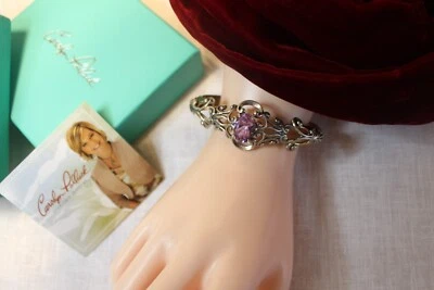 Brazalete Carolyn Pollack Plata de Ley 925 Latón Amatista Estilo Victoriano Foto 1 de 4