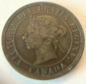 1882 Victoria Canada Large Bronze One Cent - Circulated - Bild 1 von 2