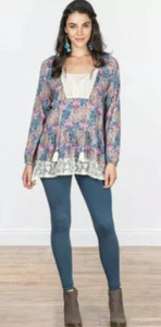 Matilda Jane Make Believe A New Idea sandfarbene Damenhose Größe Small blau neu mit Etikett - Bild 1 von 3