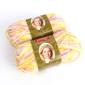 Premier Deborah Norville Serenity Yarn Cotton Candy #5 Chunky 3.5oz Lot of 2 - Picture 1 of 6