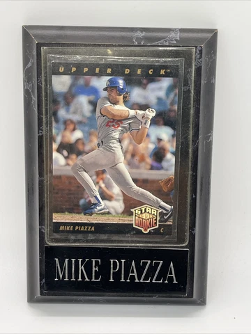 Mike Piazza Baseball Photo on 4” X 6” Los Angeles Dodgers Plaque engraved Cover