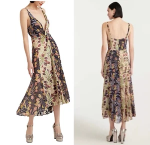 CINQ A SEPT Carolee Twisted V-Neck Midi Dress Sz 10 $595 - Picture 1 of 9