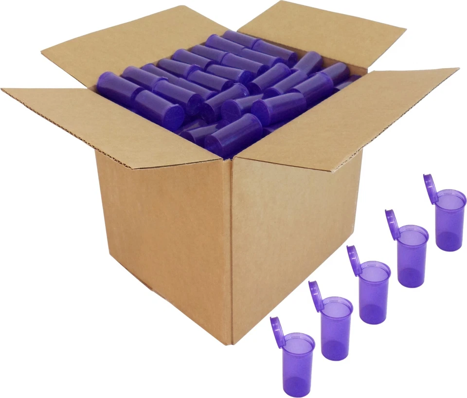 (315) PT13PU Purple Pop Top Bottles 13 Dram 1.63 FL Oz Herbs Storage Meds Spices
