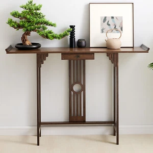 Rustic Narrow Console Table Slim Sofa Table with Storage Drawers Foyer Table - Picture 1 of 12