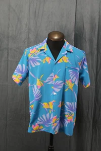 Vintage Hawaiian Shirt - Neon Floral Pattern by Kai Nani - Men's Large - Picture 1 of 9