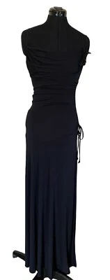 Maxi Vestido City Triangles Vintage Años 90 S Capucha Negra Correa Espagueti Flor EE. UU. Foto 1 de 4