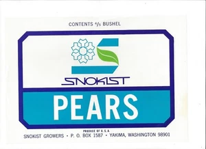 Original SNOKIST pear crate label Snokist Growers Cooperative Yakima Washington - Picture 1 of 1