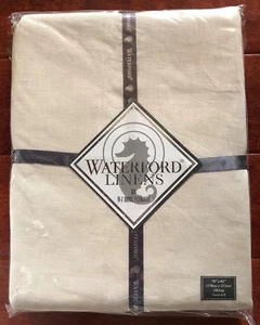 Waterford ADDISON Tablecloth 70" x 84" CREAM Linen OBLONG Seats 8 MSRP $150 NWT - Picture 1 of 4