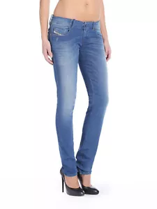 $425 Authentic DIESEL Women's Stretch Distressed Faded Grupee-Ne Jogg Jeans - Picture 1 of 8