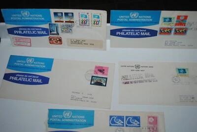 1970s United Nations Postal Administration First Day of Issue FDC, 5 envelopes - Image 1 of 4