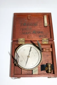 KEUFFEL & ESSER Co. antique brass early 1900's surveyor's compass w/ wood box - Picture 1 of 11