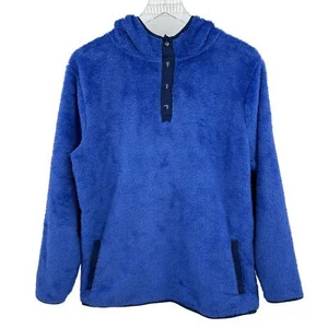 Cat & Jack Blue Fleece Teddy Bear Hooded Pullover Youth Size Husky XXL (18) - Picture 1 of 10