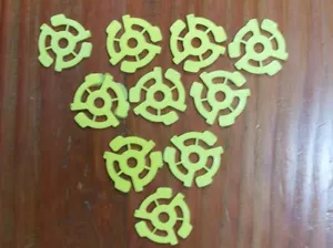 10 New Yellow 45 RPM 7" Plastic Record Adapters - Imagen 1 de 2