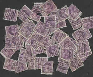 Postage Stamps For Crafting: 1932 3c George Washington; Purple; 50 Pieces - Picture 1 of 1