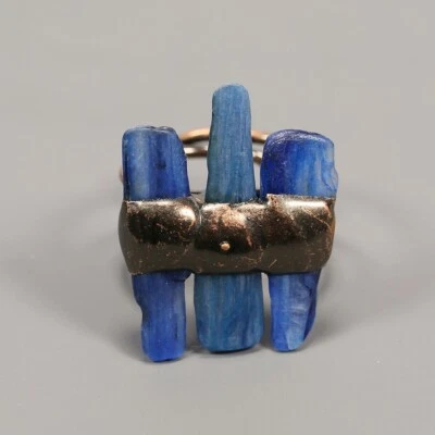Natural Blue Kyanite Rings Bronze Plated Electroplated Antique Copper Vintage - Image 1 of 4