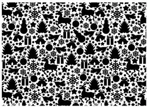 Christmas Bits 5 x 7 Card Black Fused Glass Decals - Picture 1 of 1